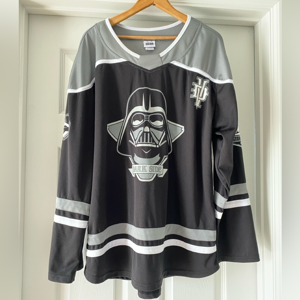 Star Wars Black & Gray Darth Vader Dark Side Hockey Jersey Size XL